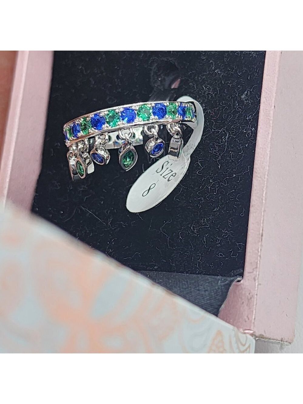 Brand New Peermont Green & Blue Gemstone Ring